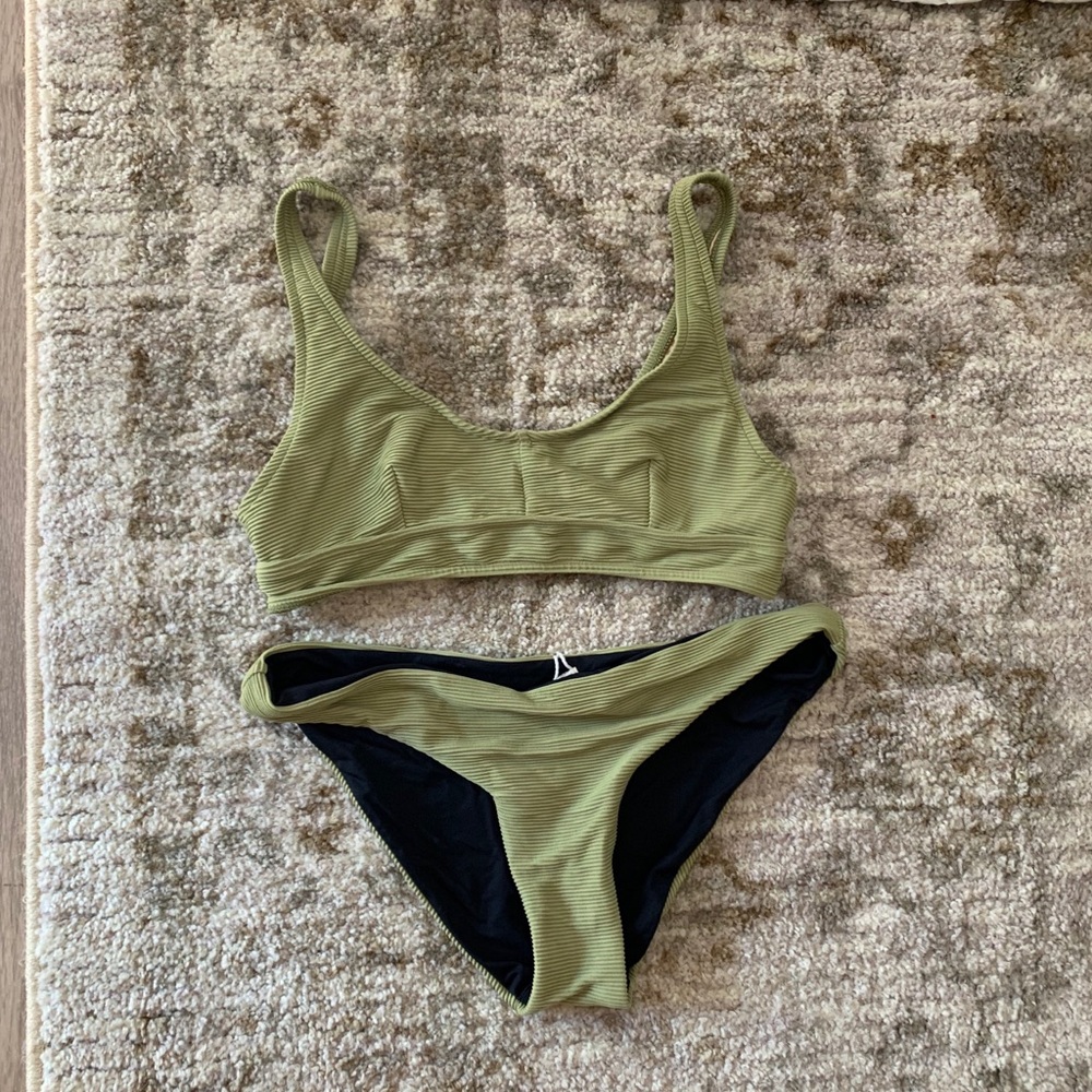 Zulu & Zephyr Olive Ribbed Bikini